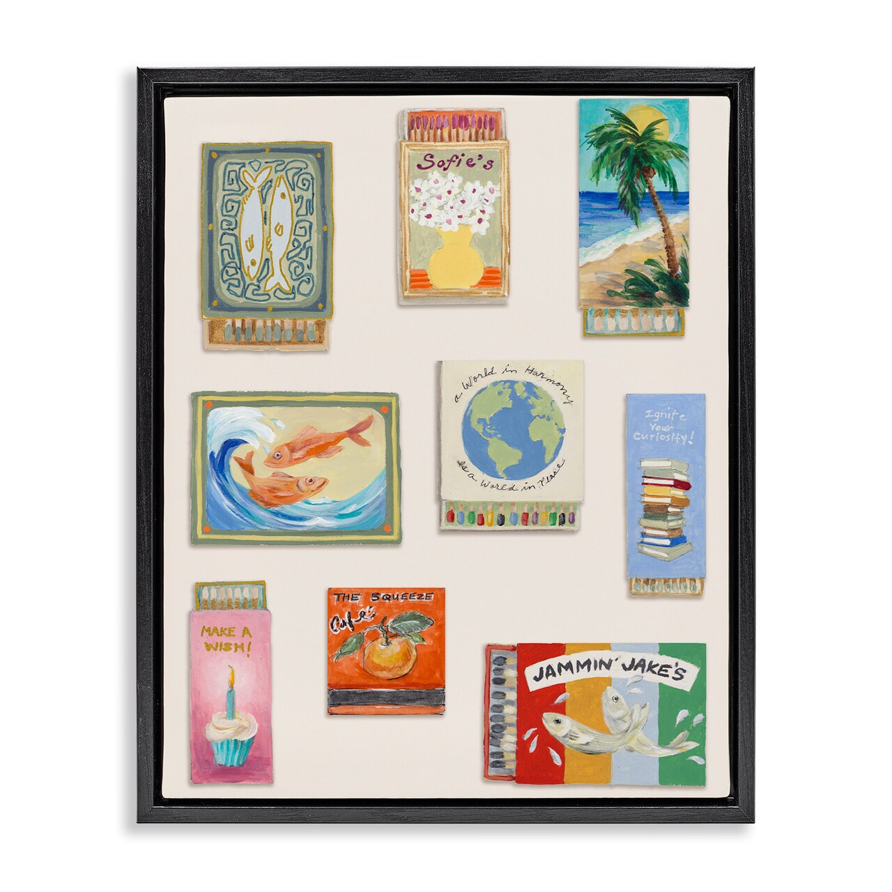 Stupell Industries World Matchbox Collection Floating Frame, design by Lanie Loreth